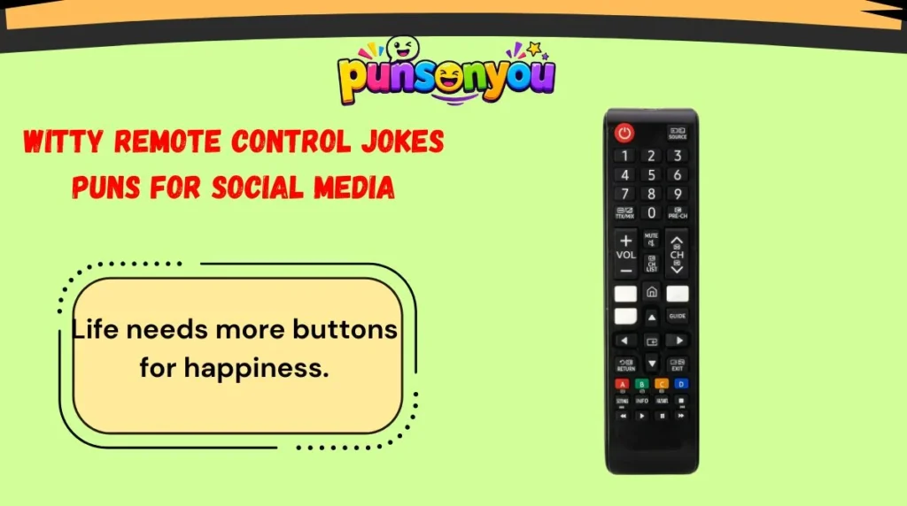 Witty Remote Control Jokes Puns for Social Media